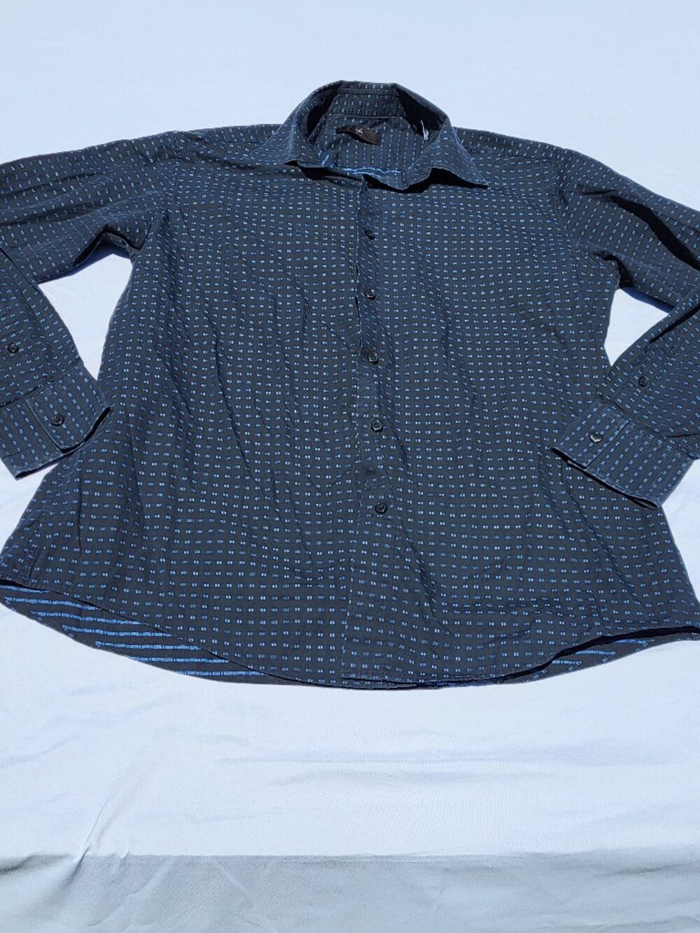 Zegna Shirt Mens 43/17 Blue Long Sleeve Button Down Dress Preppy Versatile